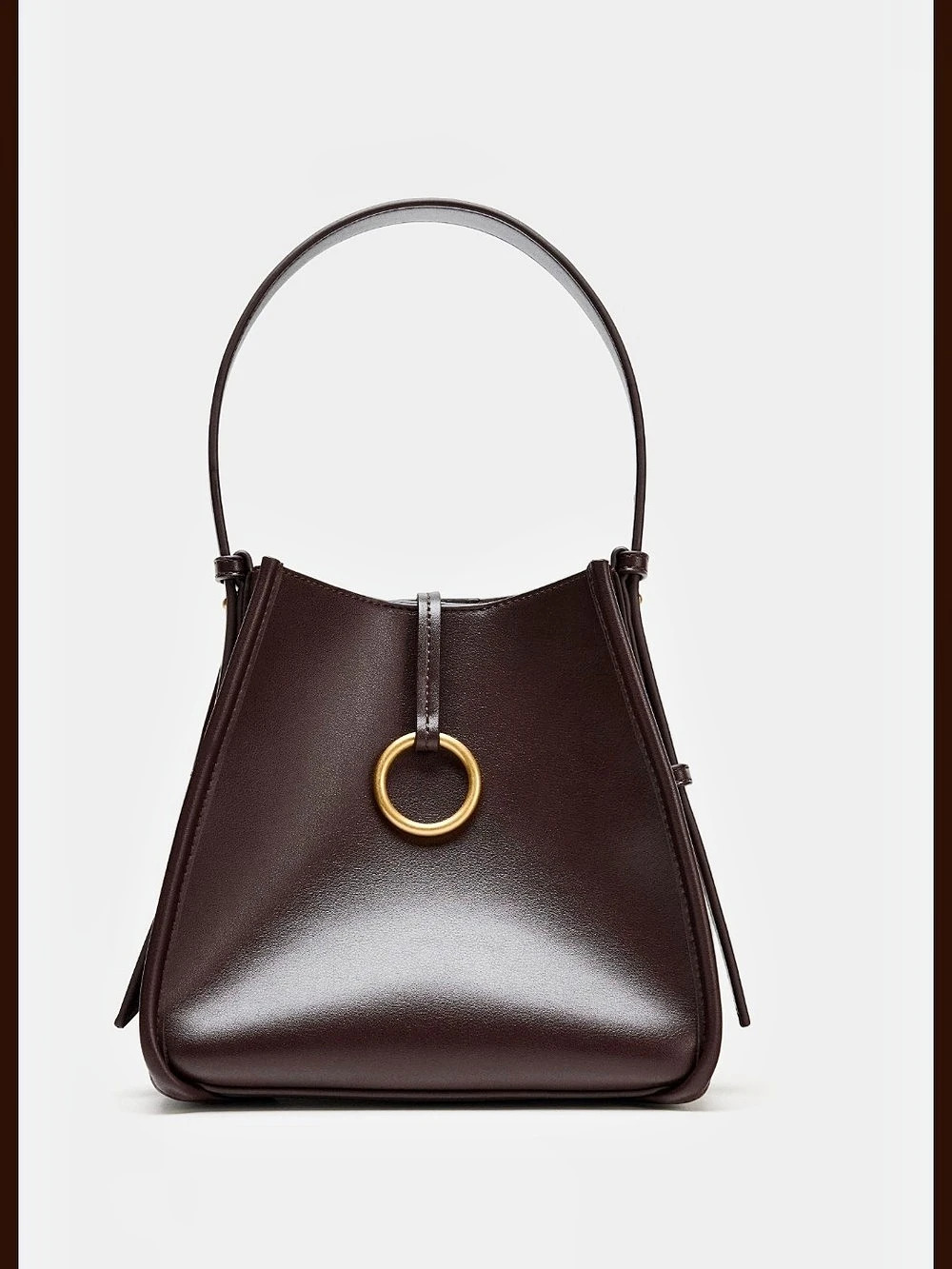 Zara Mini Bucket Bag with Ring Detail NWT